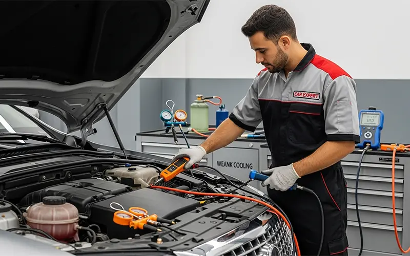 Car AC evaporator and condenser repair service Dubai