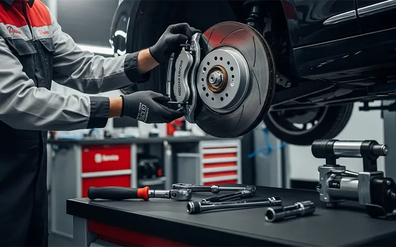 Brake pad replacement service in Dubai