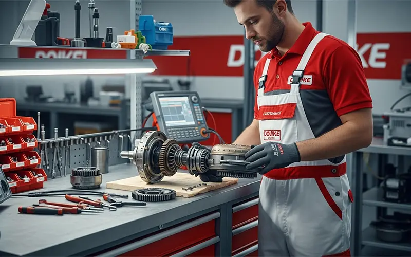 Skilled mechanic servicing torque converter for smooth transmission in Dubai
